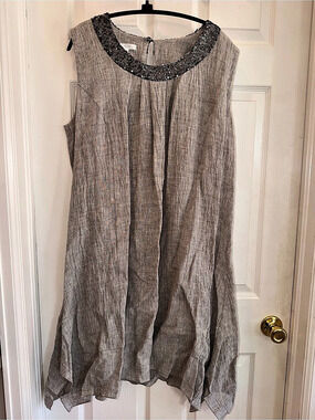 Ladies on Queen Sequin Neck Maxi Dress in Gray XL